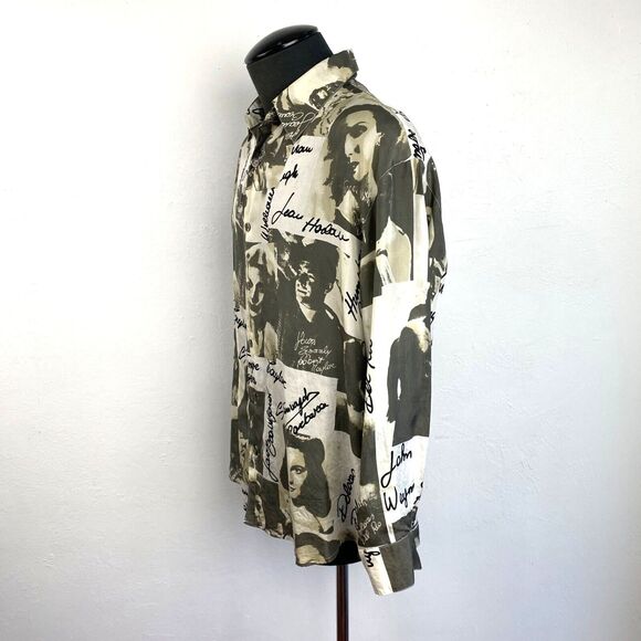 Vintage Cedars Sport Silk Men Shirt Medium Hollywood Stars Retro Novelty Disco - Picture 6 of 13